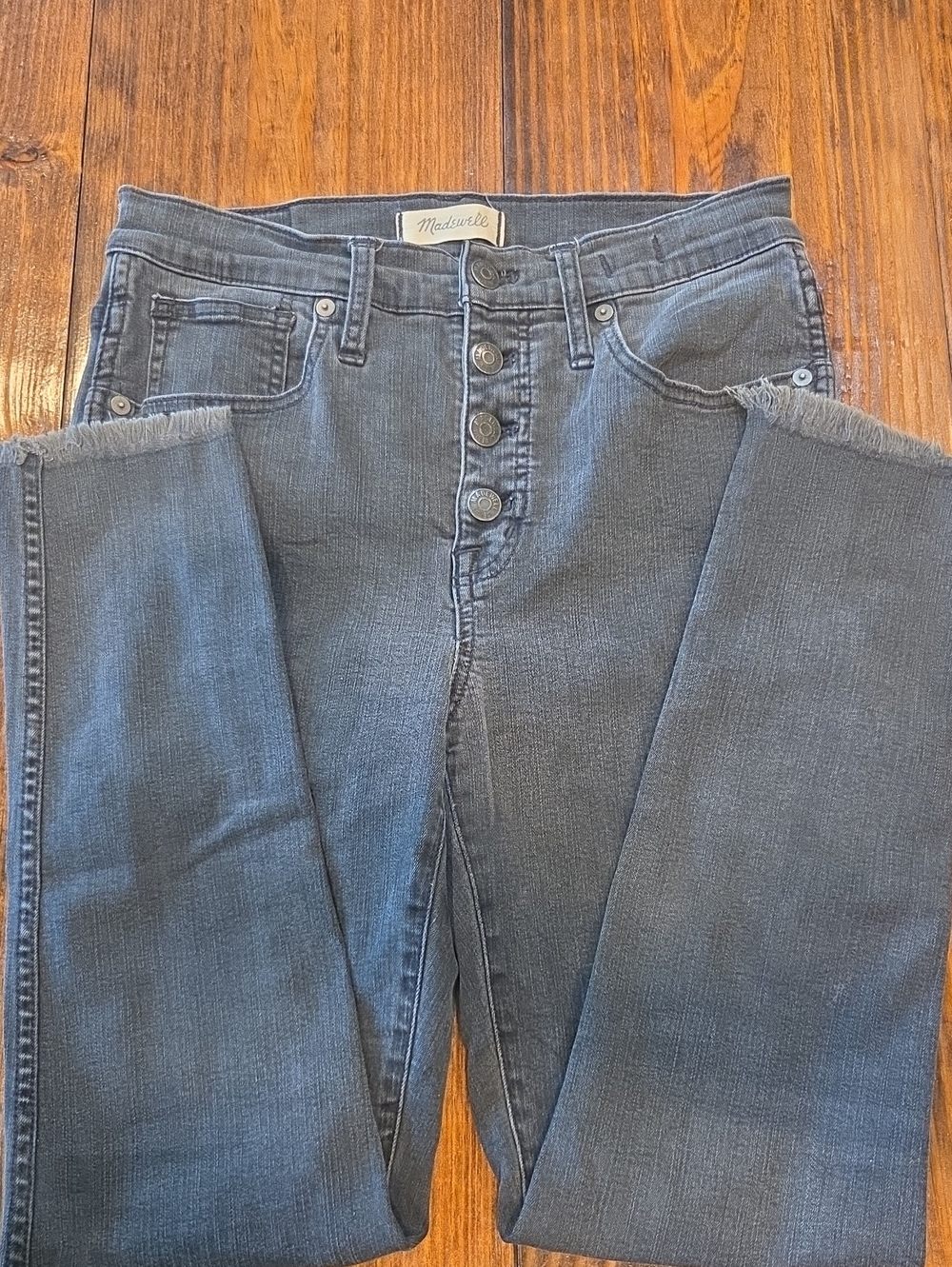 Madewell High-Rise Button-Fly Jeans - Charcoal Gray